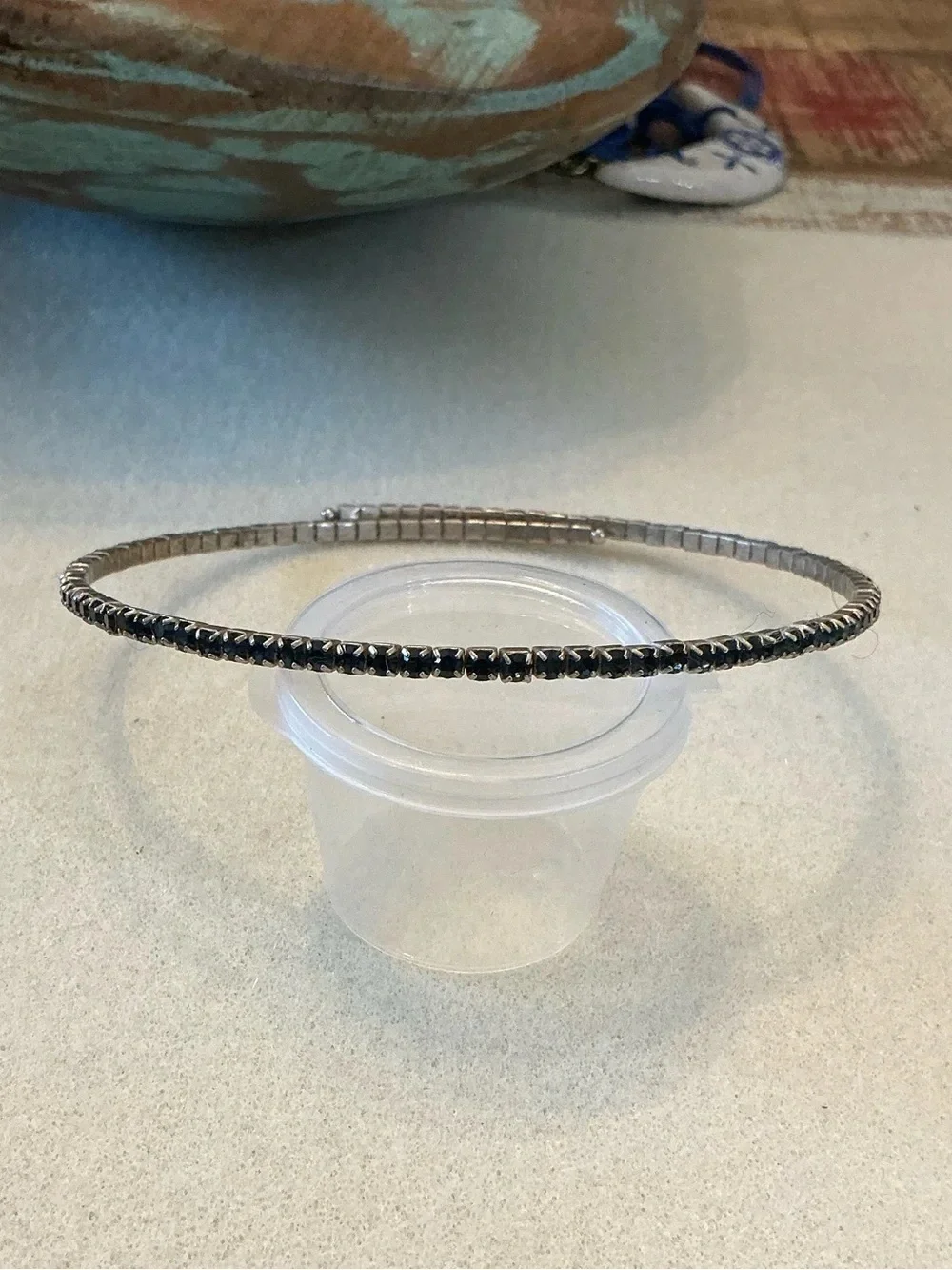 Sterling Silver Black Tennis Bracelet
